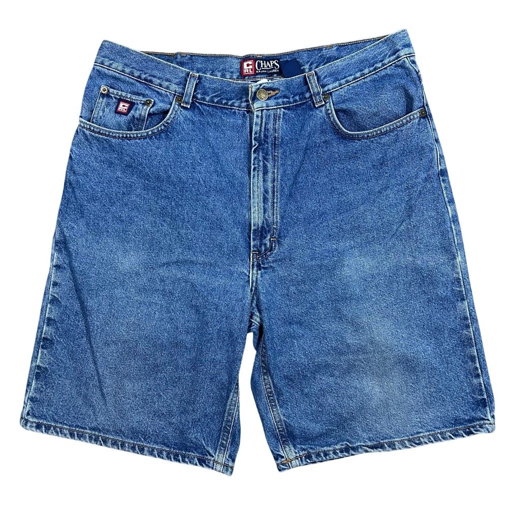 Vintage 90s Chaps Ralph Lauren Denim Jean Shorts Men’s 36 Blue Dad Jorts